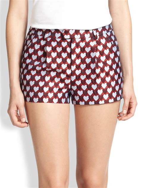 Red Jacquard shorts .